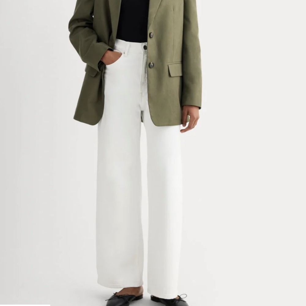 Everlane White Wide-Leg Pants